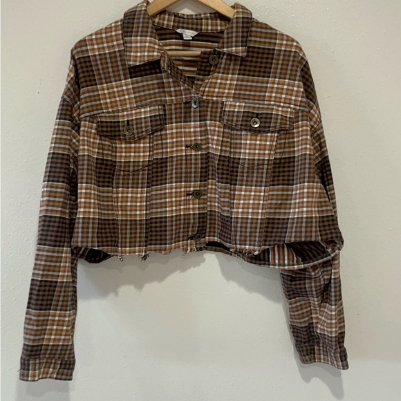 Cato Brown Plaid Cropped Jacket - Picture 3 of 14
